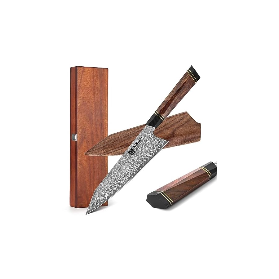 XINZUO-85-Inch-Japanese-Kiritskue-Chef-Knife-Professional-Chef-KnifeDamascus-Kitchen-Knife-for-Chefs-and-Home-Cooking-Desert-Ironwood-Handle-Walnut-Magnetic-Wooden-Sheath-Acacia-Wood-Box-Package XINZUO 8.5 Inch Japanese Kiritskue Chef Knife, Professional Chef Knife,Damascus Kitchen Knife for Chefs and Home Cooking, Desert Ironwood Handle, Walnut Magnetic Wooden Sheath, Acacia Wood Box Package