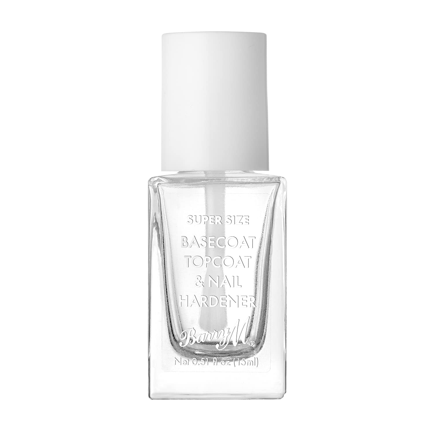Barry M Super Size All in One Nail Paint Top Coat, Base Coat & Nail Hardener | Clear Gloss, Packaging May Vary