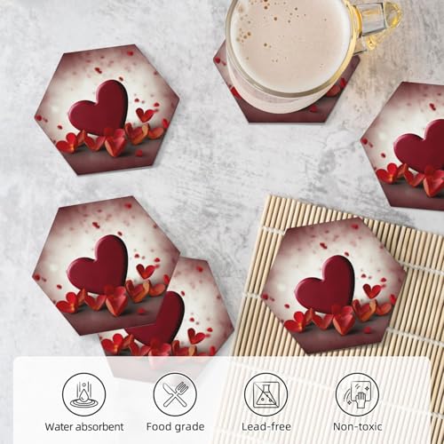 Ensemble de dessous de verre décoratif en céramique et liège - 6