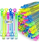 48Pcs Mini Bubble Wands, Bubbles for Kids Party Favors 4 Inch Colorful Bubbles for Wedding Birthd...