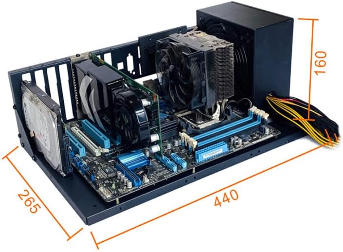 DIY Pc Test Bench, Open Chassis Case Rack for ATX/M-ATX/ITX Motherboards,Widely Body Heat Dissipation Design Open Air Pc Case, SSD Motherboards Accessories (1 Pc) - 5