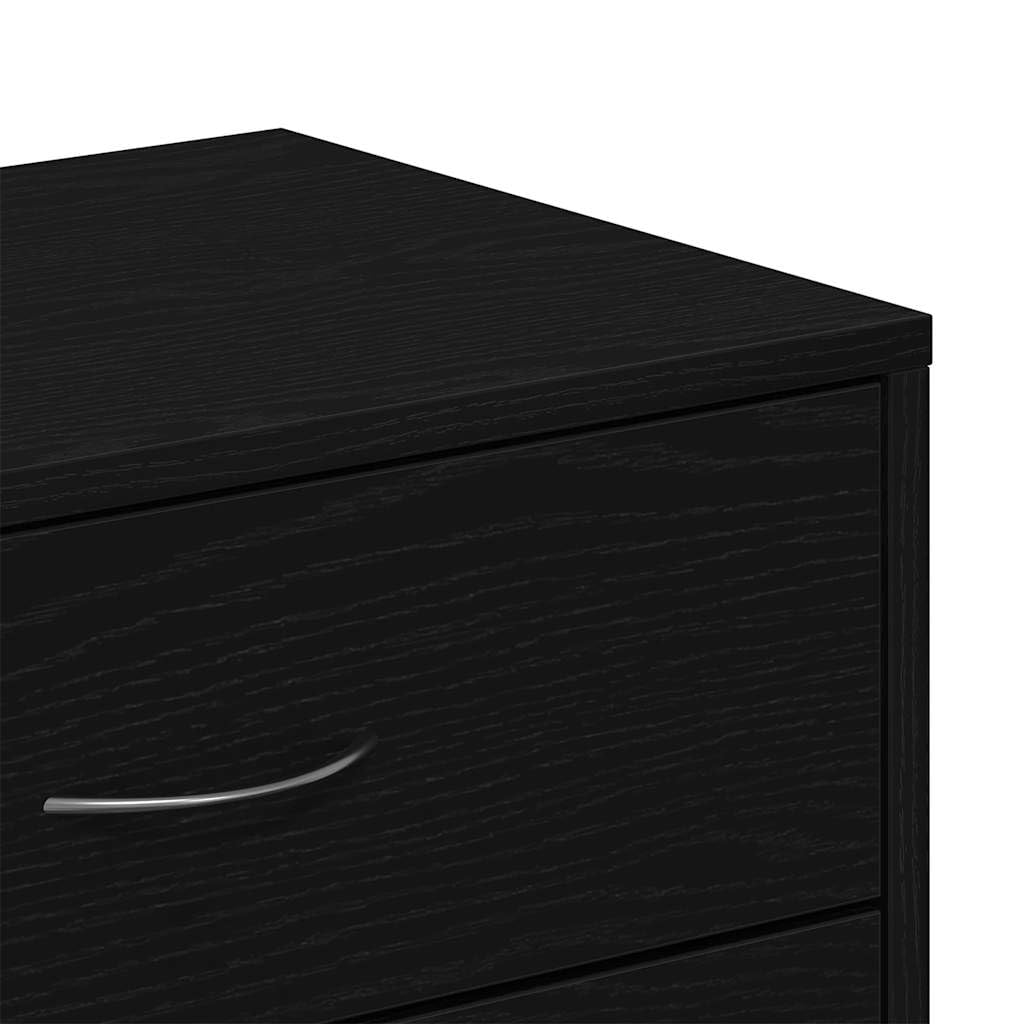 vidaXL Aparador con 6 cajones Roble Negro 50x34x96cm Madera ingeniería, Armario de almacenaje, Mueble aparador, Mueble de almacenaje de Cocina, bufé