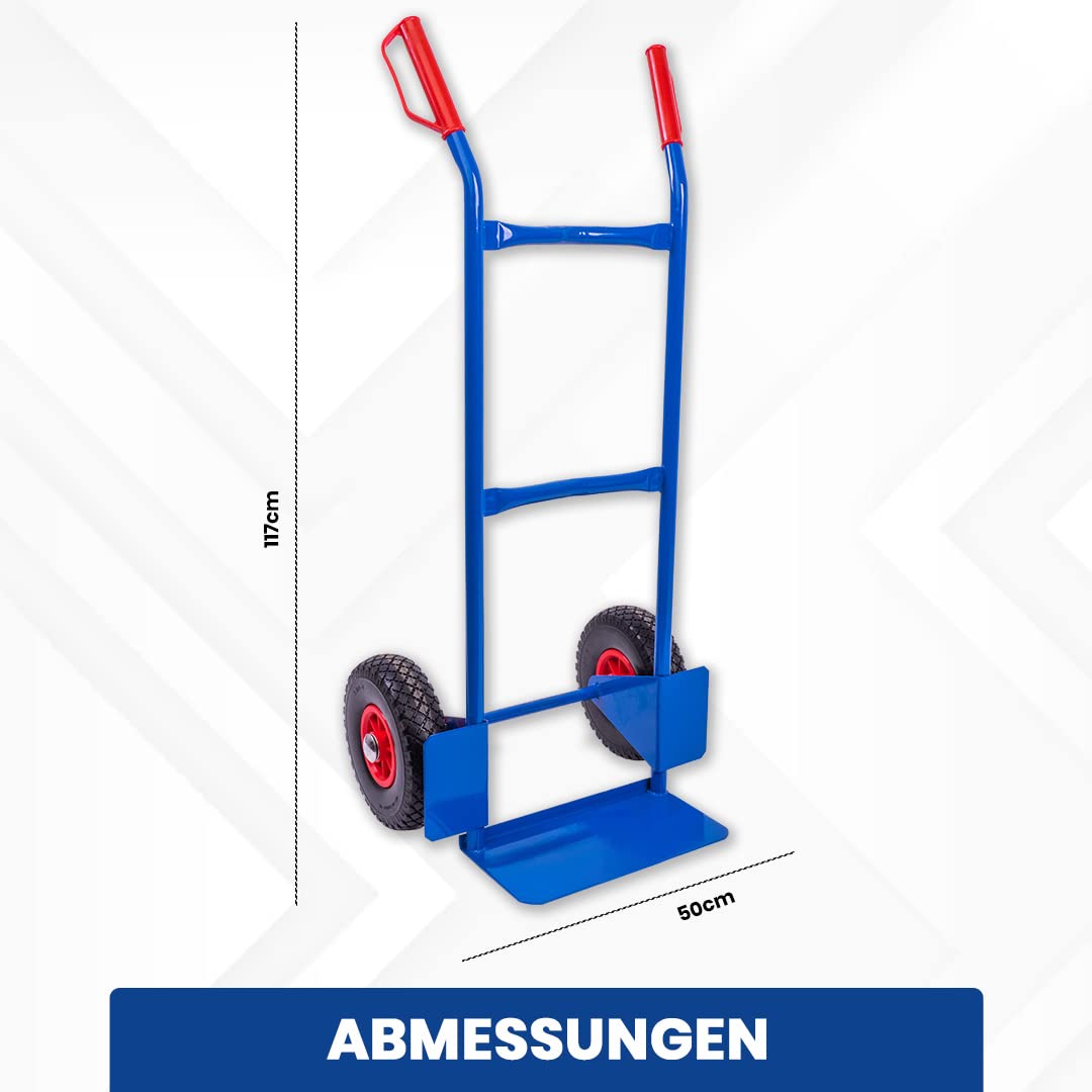 STREND PRO Sackkarre | 200kg Tragfähigkeit Vollgummireifen | Transportwagen für Getränkekisten | Stabiler Stahlrahmen und PU Räd | Handkarre mit Sicherheits Haltegriffen |
