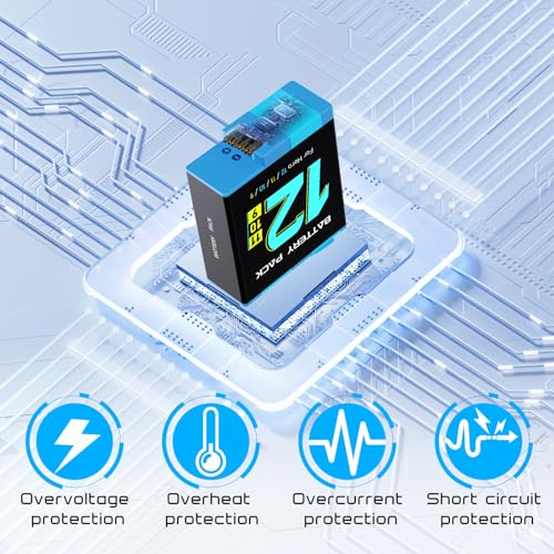 Image of Battery Charger Kits for Hero 12 /11 /10 /9, 3-Pack 2000mAh Battery