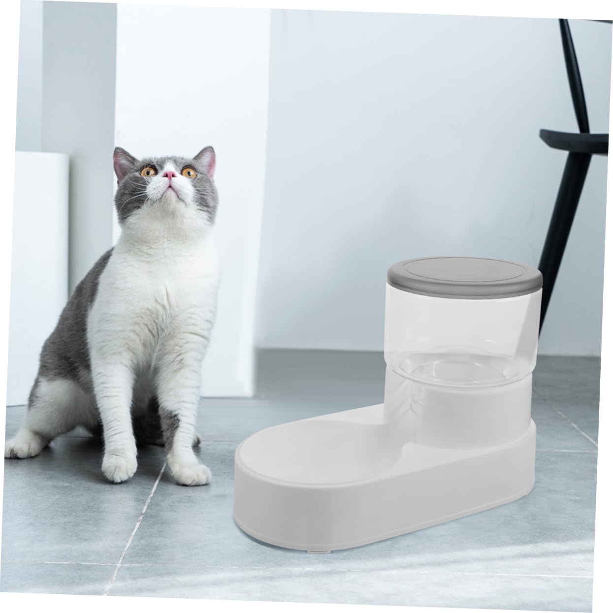 Distributeur en Nourriture Automatique de 2 Pièces Plastique pour Animaux