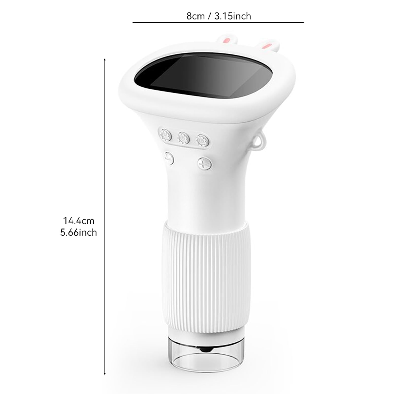 Mikroskop, Ręczny Mikroskop 2MP 2 -calowy Ekran z Regulowanymi 8 Diodami LED dla Owadów Włosów (WHITE)
