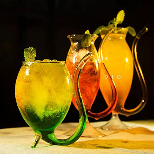 Vaso para jugo y cócteles con material resistente de vidrio borosilicato 4