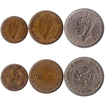 3 Coins from Hong Kong | Hong Kongers Coin Set Collection 5 10 50 Cents | Circulated 1948-1952 | George Vi