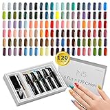 O2NAILS 120 Colors Gel Nail Polish Kit With Mini UV Light Intelligent DIY Color Mixing One Step Gel 3 in 1 Nail Gel Polish Set Gift Idea