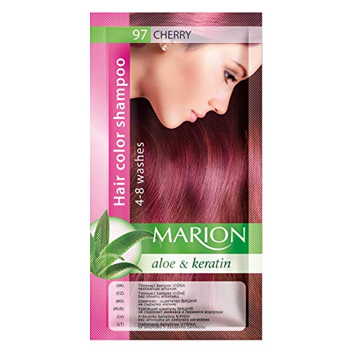 Marion Haarfärbe-Shampoo im Beutel, semi-dauerhafte Farbe, Haltbarkeit 4 bis 8 Wäschen, mit Aloe und Keratin