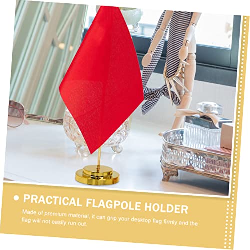 Support de drapeau de bureau stable pour petit mât de table et fanion doré - 7
