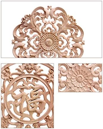BESPORTBLE Wooden Carved Onlay Applique Unpainted Wood Applique Vintage European Style Carved Decal for Home Furniture Decoration 20cm