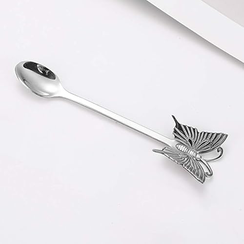 Miniatura 9 de 4 cucharas de café de mariposa, cucharas de té de acero inoxidable, cucharas de cóctel para mezclar y postre cucharas para el hogar, cocina, uso