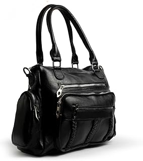 شنطة حريمى يد جلد ناعم باكثر من جيب بطول 27سم و عرض 30 سم