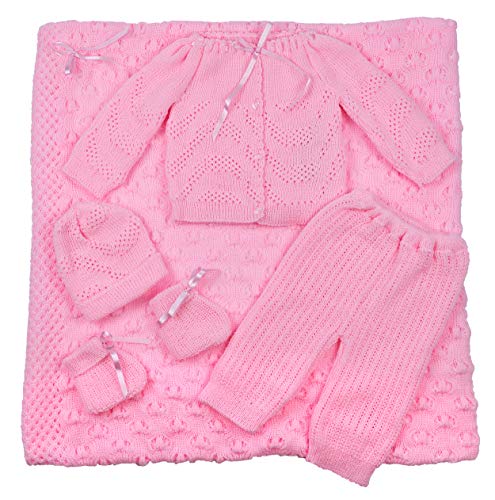 FLVFF Conjunto de 5 peças de cobertor de crochê para bebês recém-...