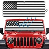 Big Ant Windshield Sun Shade,American Flag Car Sun Shade for Wrangler Rubicon Sahara TJ JK JKU 2 Doo