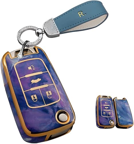 HIBEYO Funda para llavero para Chevy Chevrolet Camaro Cruze Equinox Malibu Impala Sonic Trax GMC Buick Encore Lacrosse GL8 Regal Excelle -