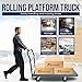 5Seconds Platform Cart Industrial Dolly Heavy Duty 48” X 24” Platform Hand Push Truck Commercial Cart Flatbed with 2000lb Capacity, Moving Cart 6” Swivel Wheels Flatbed cart