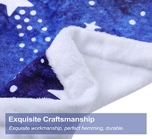 Stars Fleece Throw Blanket, Jewel Blue Starry Sky Plush Throw Blanket Love Gifts Blanket For Women Super Soft Bed Sofa Chair Throw For Kids And Adults (47" X 60") #TOP5