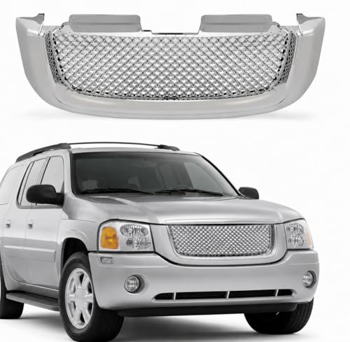 ALMULOO Front Upper Bumper Grill Compatible with 2002-2008 GMC Envoy XL XUV Honeycomb Mesh Insert Hood Grille Cover Chrome Silvery by ALMULOO - Used condition - US$73.96