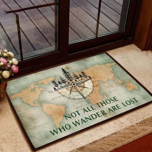 ���փ}�b�g ���܂悤�҂��ׂĂ����q�ɂȂ�킯�ł͂Ȃ��M�t�g�f�R���[�V���� 50×80cm doormat Not All Those Who Wander Are Lost Gift Decor