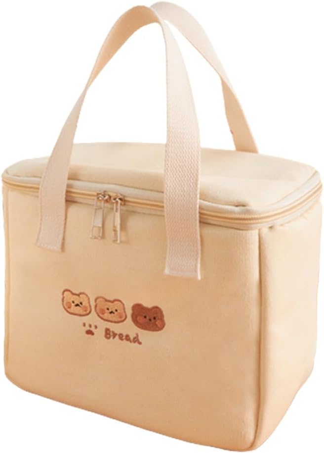 RICHTRUE Kawaii Lunch Bag for Girls Box Insulated Cute Bags Women Kids (Bear- Bucket)