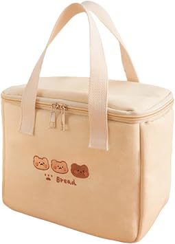 RICHTRUE Kawaii Lunch Bag for Girls Box Insulated Cute Bags Women Kids Bear- Bucket