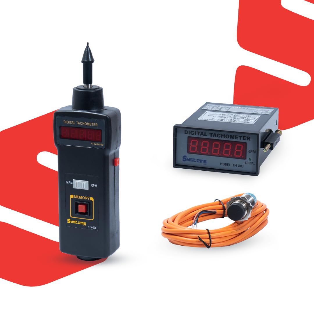 Combo: HTM 590 Contact Type + TM 803 Digital Panel Mount Tachometer with Proximity Switch Sensor - Easy-To-Use, RPM Meter, Tachometer RPM Meter, Proximity Sensor, Long Battery Life, Memory Recall-image-39