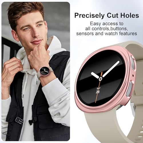 5Pack for Samsung Galaxy Watch 8 Case 40mm 44mm,HD Clear Tempered Glass Screen Protector+Hard PC Cover Full Protection Protective Bumper for Samsung Galaxy Watch 8 Screen Protector 40 44 mm Women Men by MYAPULUA - Used condition - Image 6