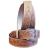 HILASON 54 Inch Leather Gun Holster Belt Western Working Men Work Hand Carved Tan | Gun Belt Pattern | Leather Belt Pattern | Leather soft Belt | Gun Holster Belt Men