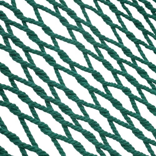Image of Lazy Daze Hammocks 12FT Double Rope Hammocks, 2 Person Hand Woven Cotton Hammock with Spreader Bar for Outside, Patio, Poolside, FIT 13-15 FT Stand, Max 450 Lbs, Green, 141 x 57 inches