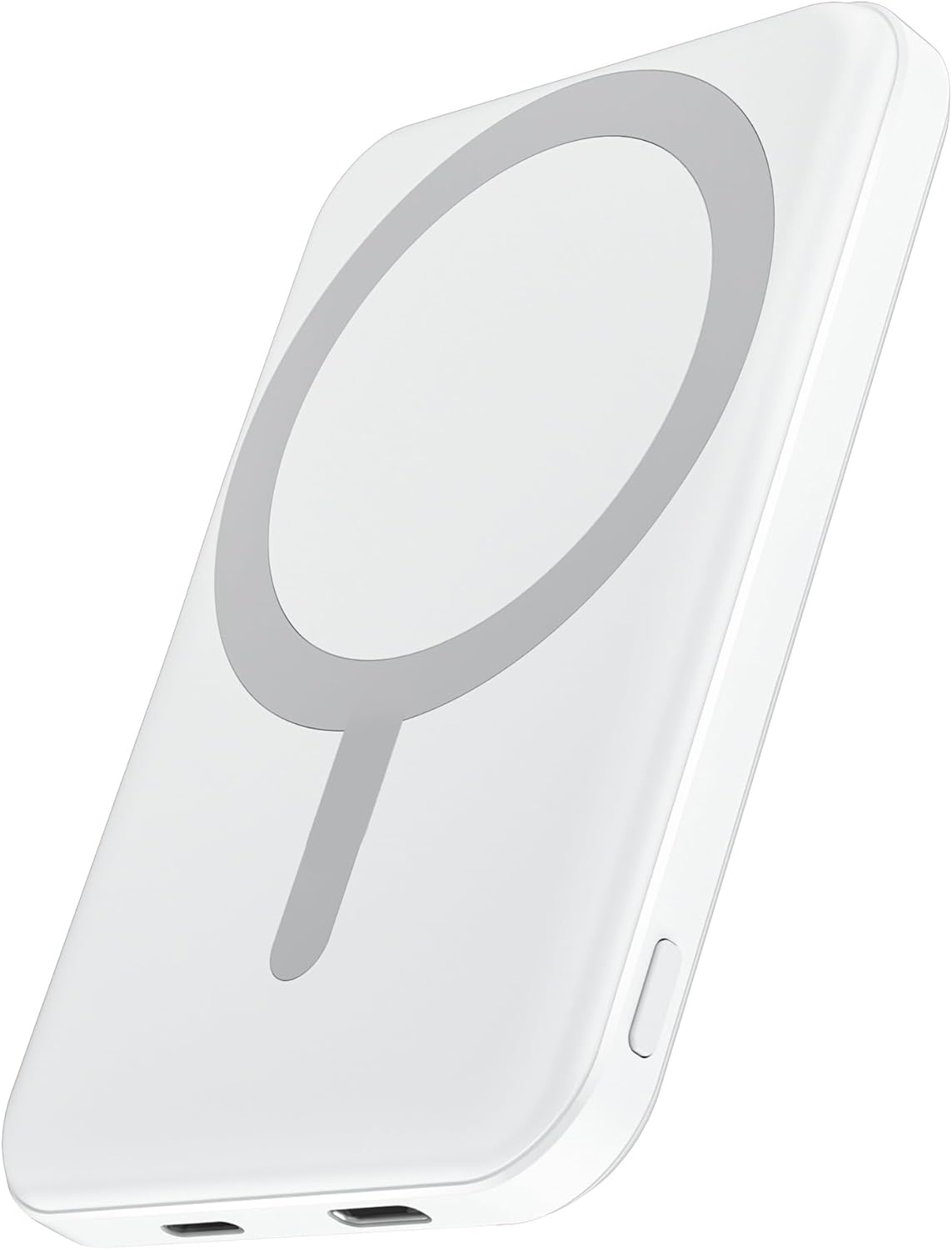 podoru for Magsafe Battery Pack, 5000mAh Magnetic Power Bank with Type-C Cable 20W PD Fast Charging Lighting Input Wireless Portable Charger for iPhone 17/16/15/14/13/12/ All Series-Snow White