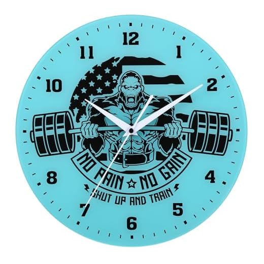 12 Inch Gym Wall Clocks with US Flag and Muscular Gorilla Workout Dial, Silent Clock Movement and Battery Operated, Great Home Gym Wall Decor and Nice Gifts for Fitness Coach