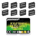 Pzsmocn 20 Set IDC 2 * 7 Adattatore Presa Rettangolare a Doppia Fila FC Nero Filo Crimpato Set da Tre Pezzi Passo 2,54 mm, Connettore Terminale FC-Femmina a 14 Pin per Cavo Piatto a Nastro JTAG.