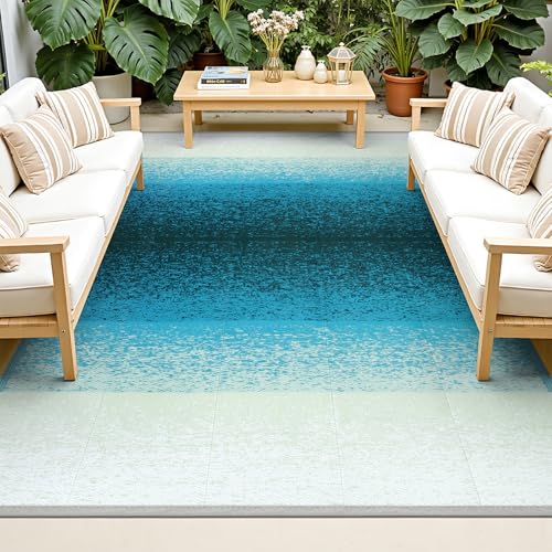 Enyhom Tapis d'extérieur imperméable, réversible, extra large, pliable, léger, en plastique, résistant aux UV, pour camping-car, camping, porche, jardin,...