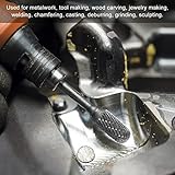 sourcing map Tungsten Carbide Rotary Files 1/4" Shank, Double Cut Top Toothed Cylinder Shape Rotary Tool 8mm Dia, for Die Grinder Drill Bit Wood Soft Metal Carving Polishing Model Engineering - Image 6