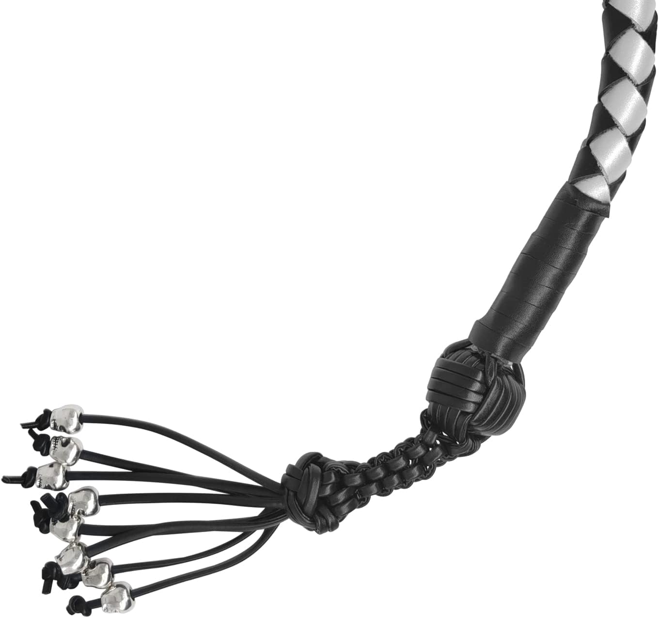 Biker Whip 42" Motorcycle Get Back Whip, Handlebar Accessories for motorbike, Genuine Leather Whips for Motorcycles