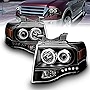 AmeriLite Black Xtreme LED Halos Projector Headlights for 2007-2014 Ford Expedition - Passenger and Driver Side