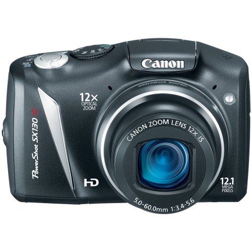 Canon PowerShot SX130IS 12.1 MP Digital Camera with 12x Wide Angle Optical Image Stabilized Zoom with 3.0-Inch LCD (OLD MODEL), Black (Renewed)