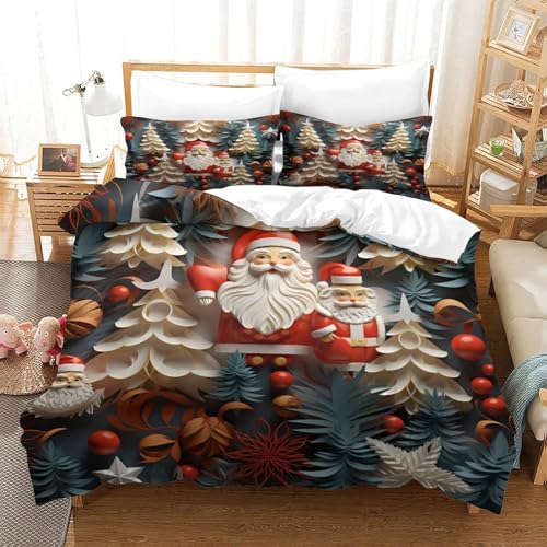 Parure de lit de Noël pour lit simple avec housse zippée douce - 3