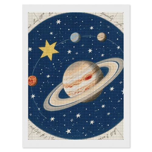 Kit peinture diamant planètes et étoiles pour soirée bricolage créatif adulte
