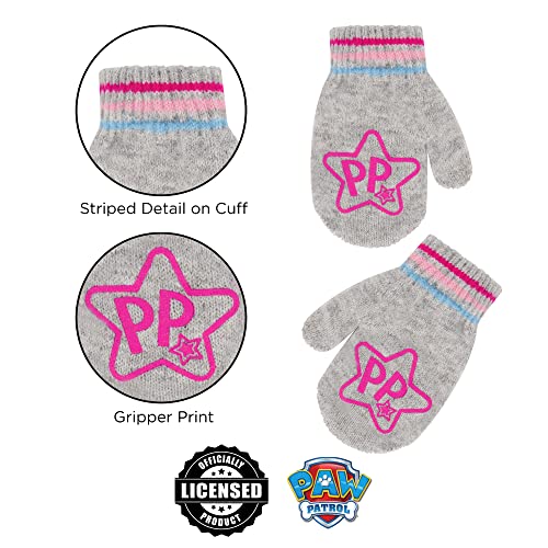Image of Nickelodeon Girls Winter Hat and Mittens Set, Paw Patrol's Marshall, Chase and Skye Toddler Beanie for Ages 2-4