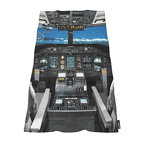 Moslion Soft Bath Towels Airplane Cockpit Comfy Bathing/Beach/Camping Towel for Women Men Girls Boys Large Size 64x32 Inches