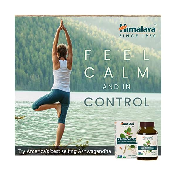 Himalaya Organic Ashwagandha, 60 Day Supply, Herbal Supplement for Stress Relief, Energy Support, Occasional Sleeplessness, USDA Certified Organic, Non-GMO, Vegan, Gluten Free, 670 mg, 60 Caplets