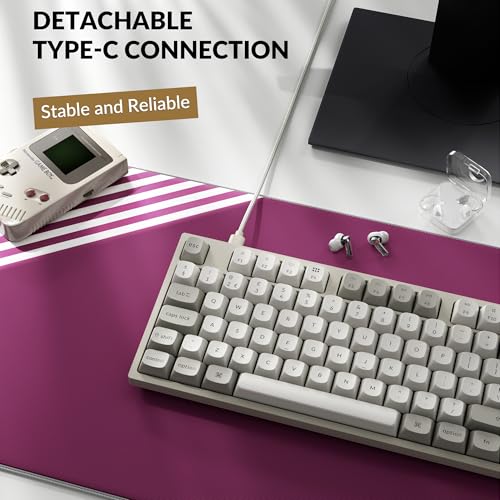 Keychron C1 Pro 8000Hz Wired Mechanical Keyboard, Tkl Layout Qmk Launcher With Hot-Swappable Super Banana Switch, Non-Shine-Through Pbt Keycaps Compatible For Mac Windows Linux, Retro Uk Layout - 6