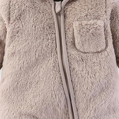 Children Boy Girl Overalls Hooded Coats One Piece for Kid Fleece Lined Wool Flannel Warm Hooded Winter Fall 20254