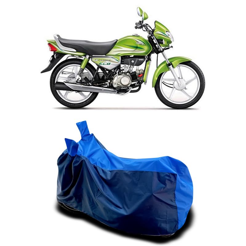Image of DUFFEL-Two Wheeler Bike Body Cover Compatible for Hero Hf Deluxe Eco Bs6 Heat Protectio /UV-Rays /Birds Dropping /DustProof /Waterproof All Variants [Nevay Blue]