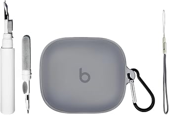 [4 in 1] Clear Case Compatible with Beats Powerbeats Pro 2 with Keychain & Lanyard, Soft Transparent Shockproof Case for Powerbeats Pro 2 with Cleaning Kit