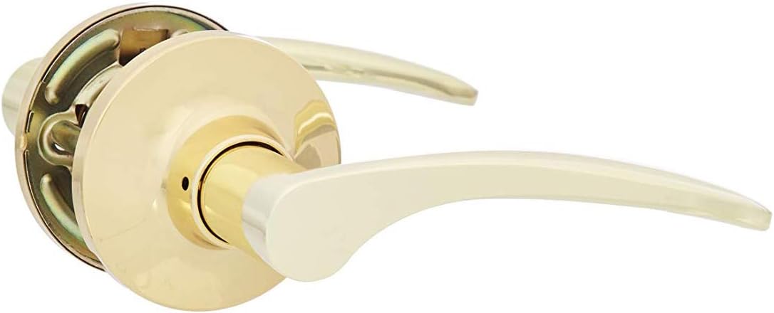 Amazon Basics Closet Door Lever, Curve, Polished Brass