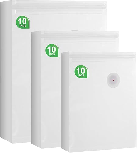 30Pac Sous Vide - Bolsas de cocina reutilizables de 3 tamaños con válvula de aire para almacenamiento de alimentos